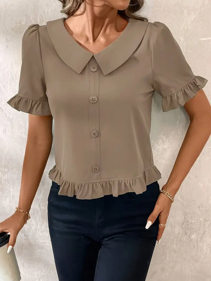 Foteini - Elegante Bluse Mit Kurzen Ärmeln
