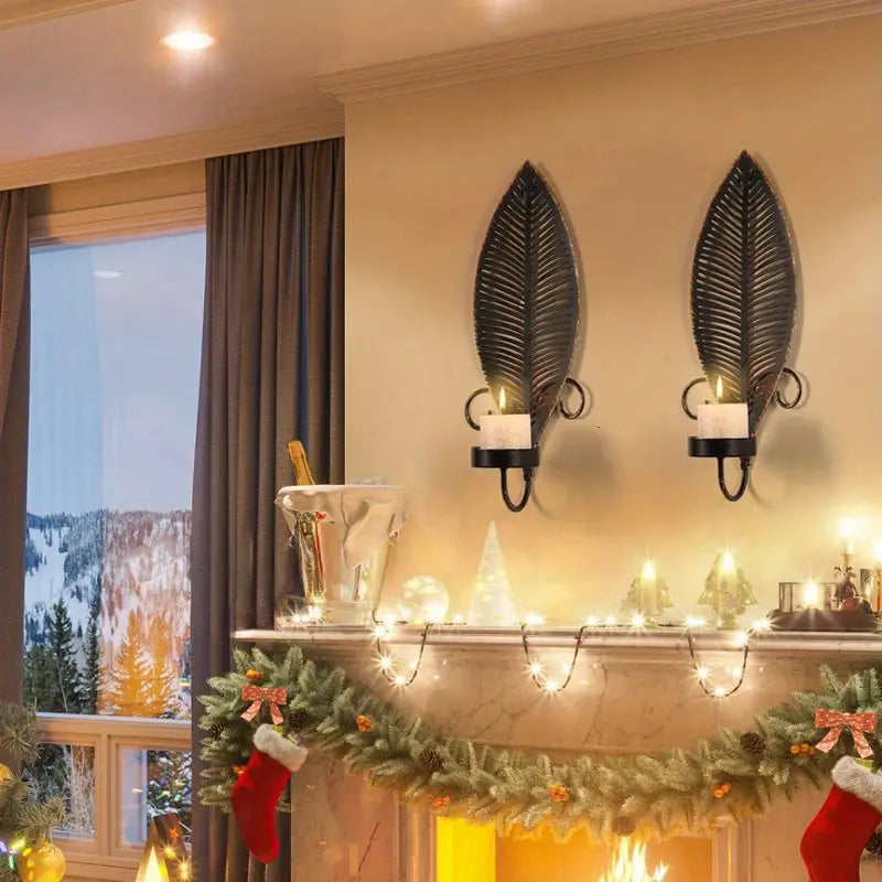 FoliGlow - Kerzenhalter Satz in Blatt Gestaltung