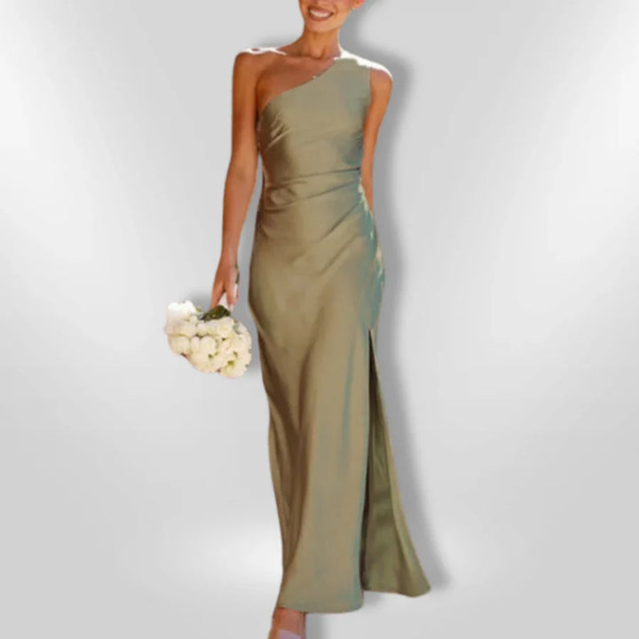 Erminia – Asymmetrisches Kleid mit Schlitz