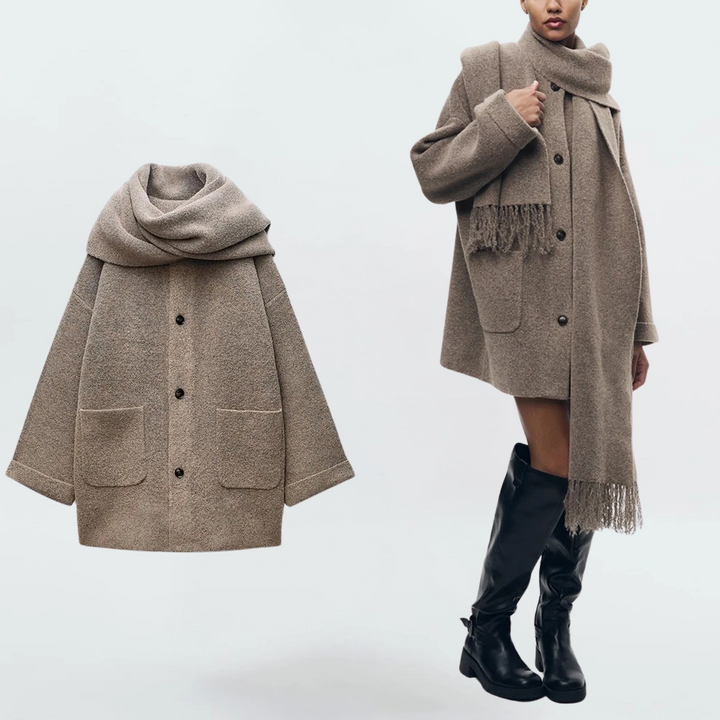 Elske - Strickjacke Mit Schal