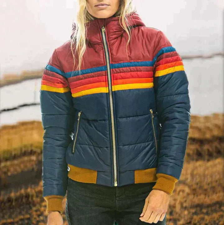 Elfriede – Regenbogen Streife Reißverschluss Jacke