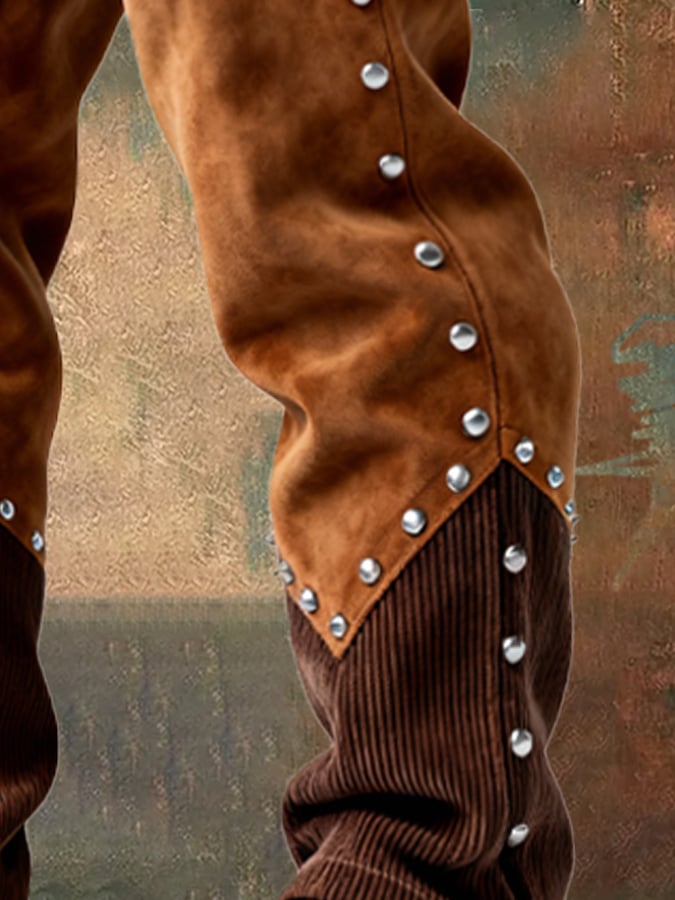 Overton – Vintage Im Freien Abenteuer Cordhose Mit Ziernähten Und Quasten