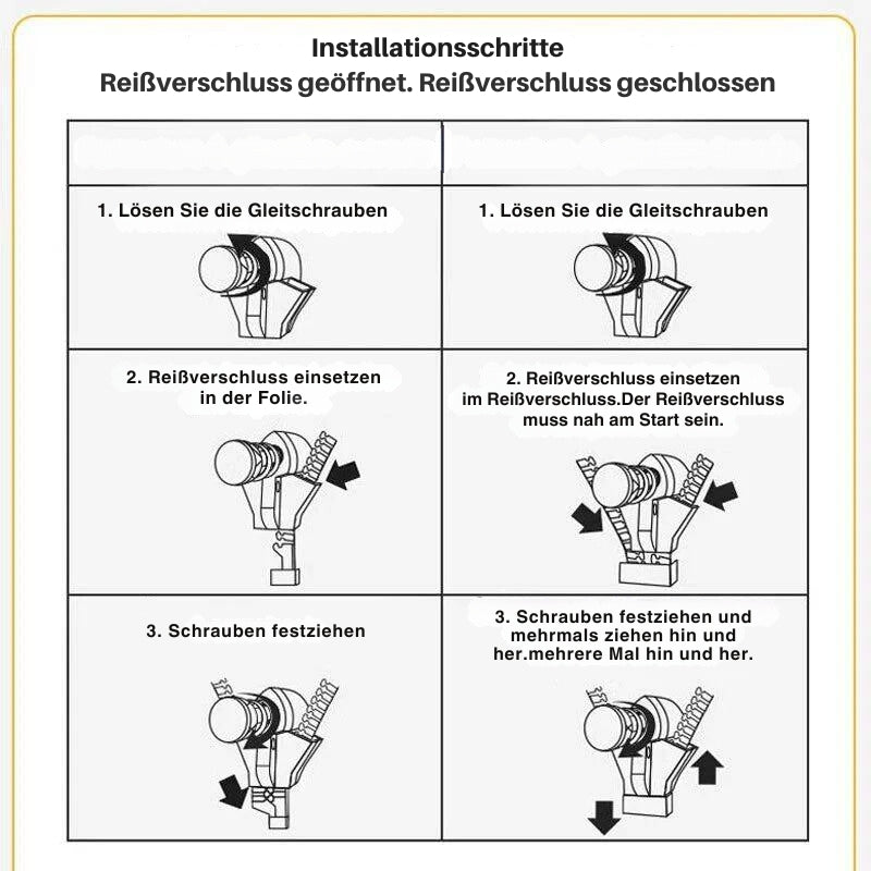 QuickPull - Abnehmbarer Reißverschluss (6 Stück)