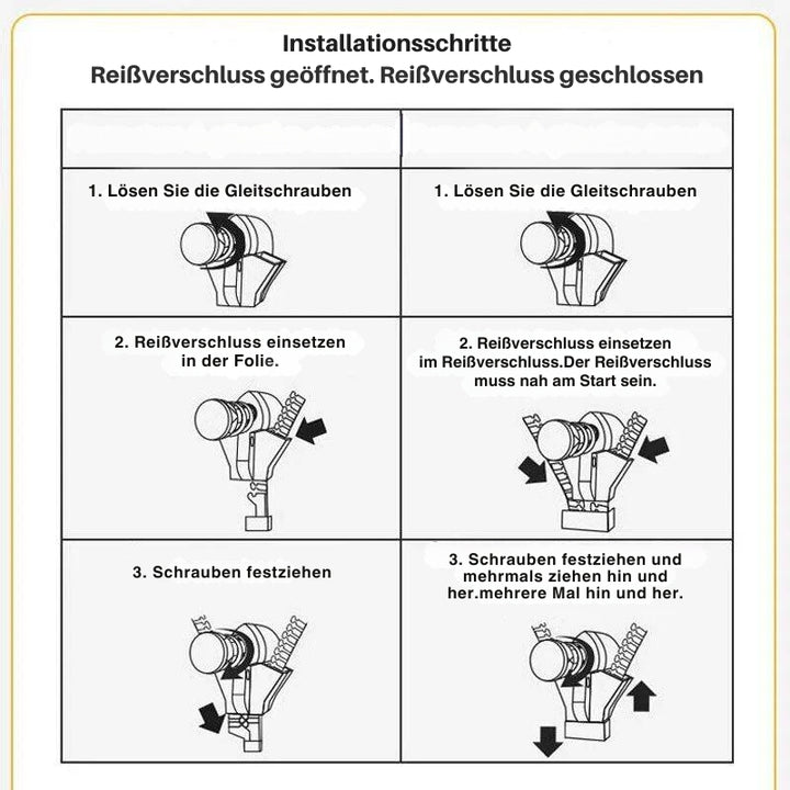 QuickPull - Abnehmbarer Reißverschluss (6 Stück)