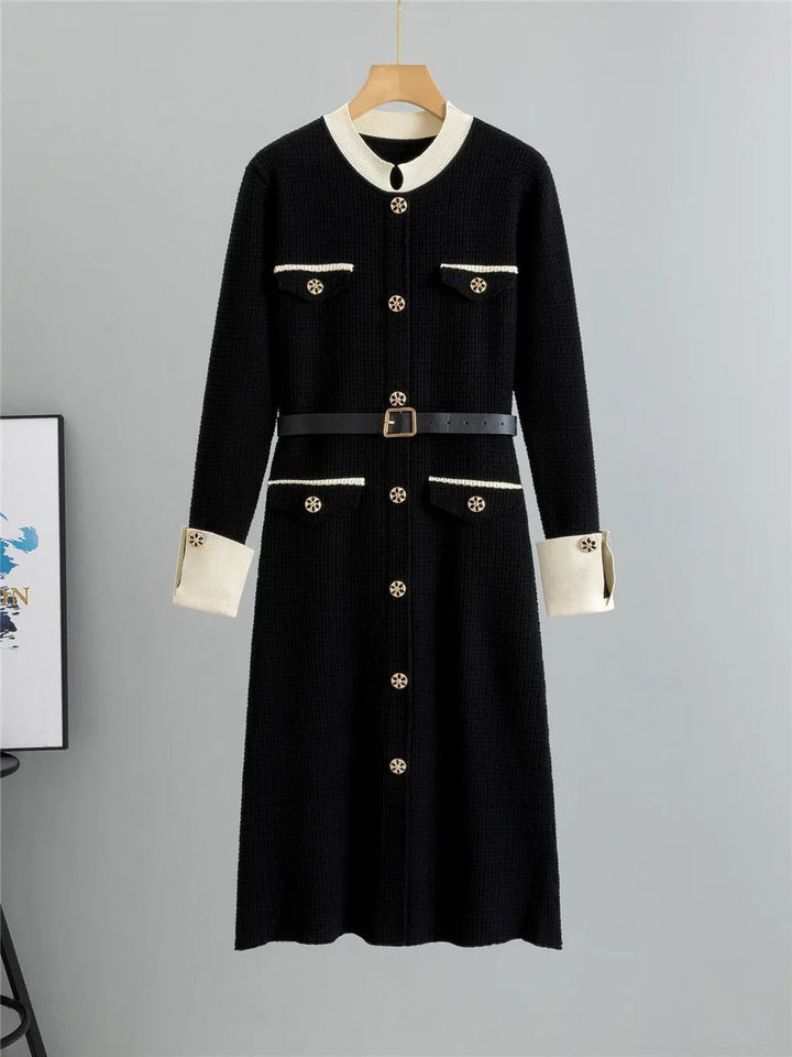 Tamara - A-Gefüttertes Strickkleid