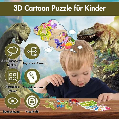 Pädagogisches 3D-Cartoon-Puzzle