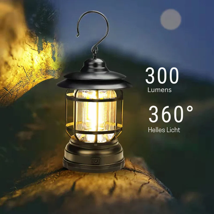 RetroGlow – Tragbare Retro Campingplatz Lampe