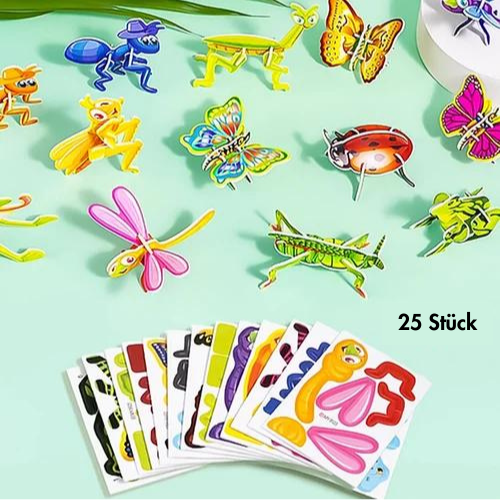 Pädagogisches 3D-Cartoon-Puzzle