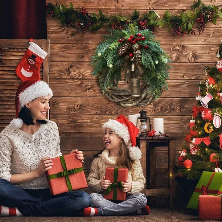 FestiveNest – Weihnachts Tannenzapfen Glocken Rattankranz