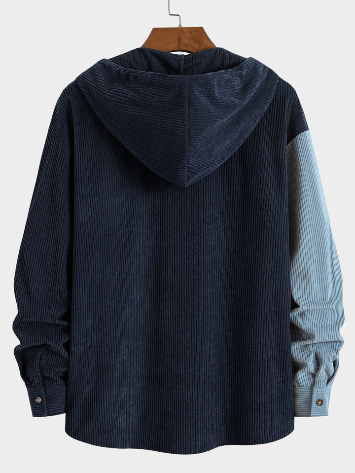 Elonzo – Colorblock Kapuzenpullover Aus Cord