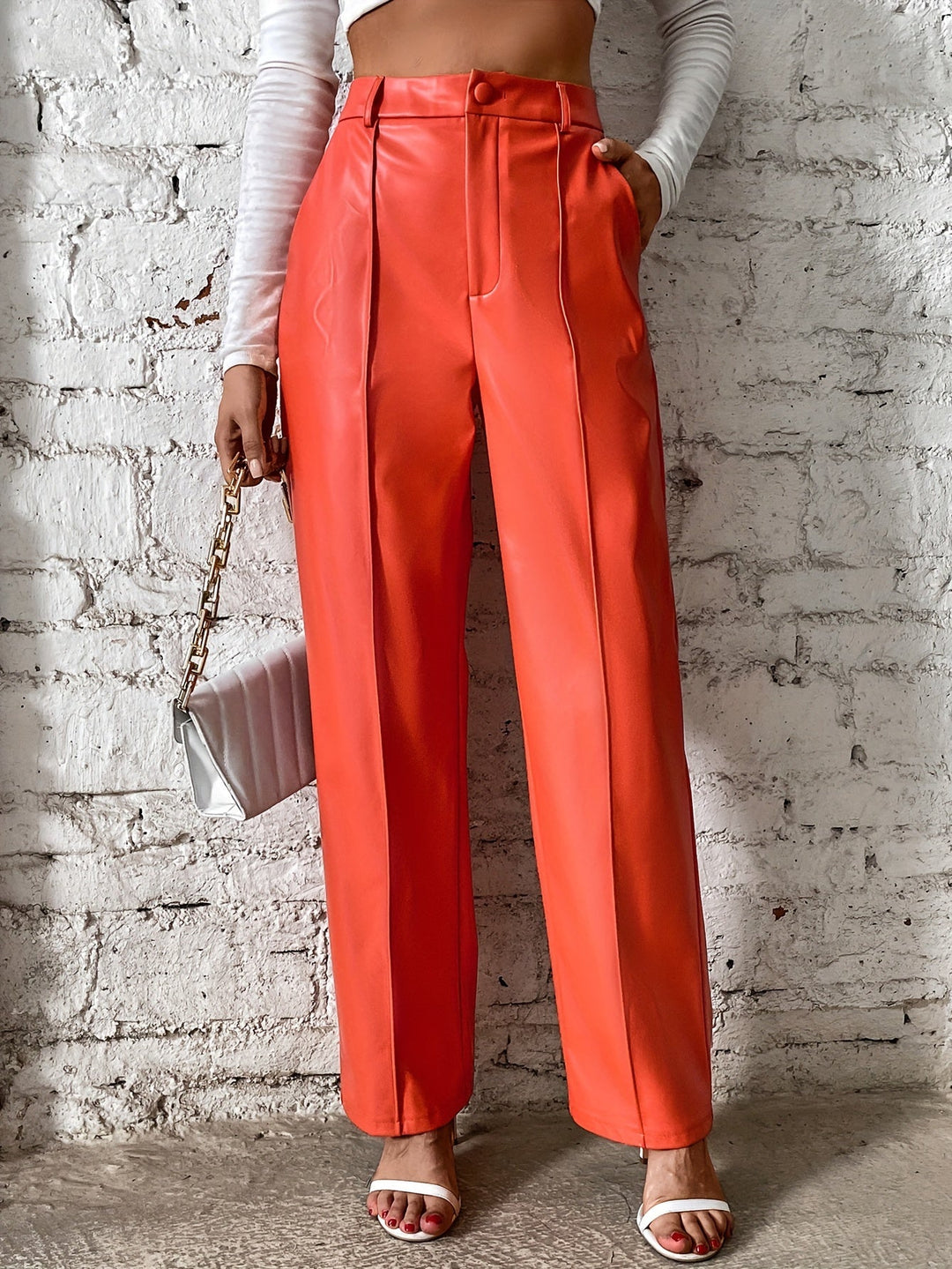 Francine – Lässige Lange Hose Mit Ziernähten