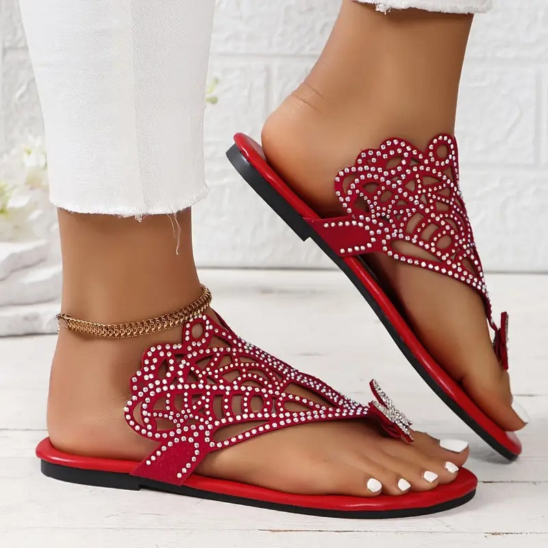 Rosalia - Stylische Ledersandale mit Schmetterlingsbezug