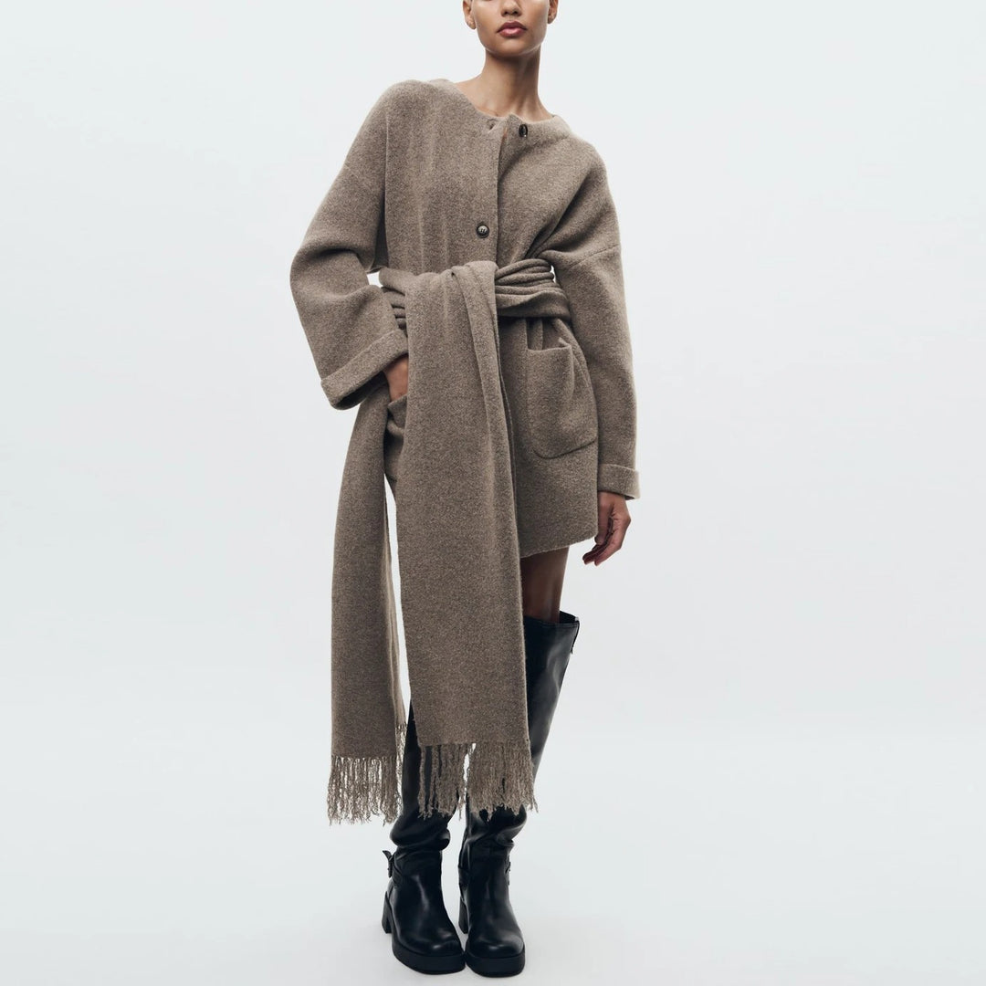 Elske - Strickjacke Mit Schal