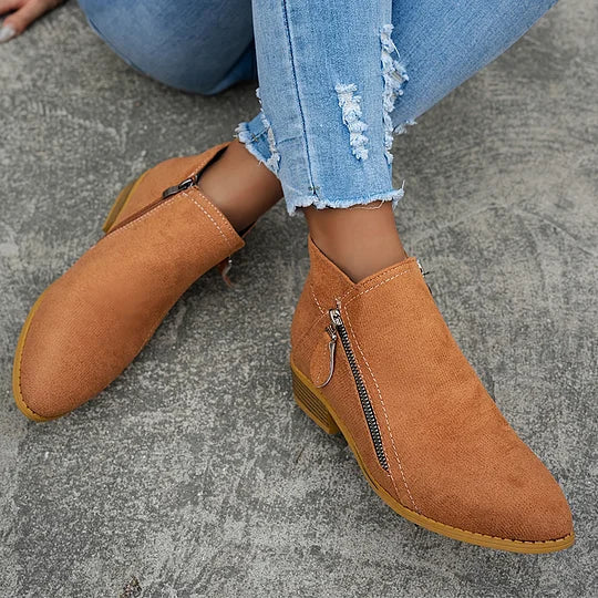 Farah - Orthopädische Lederstiefeletten Mit Reißverschluss