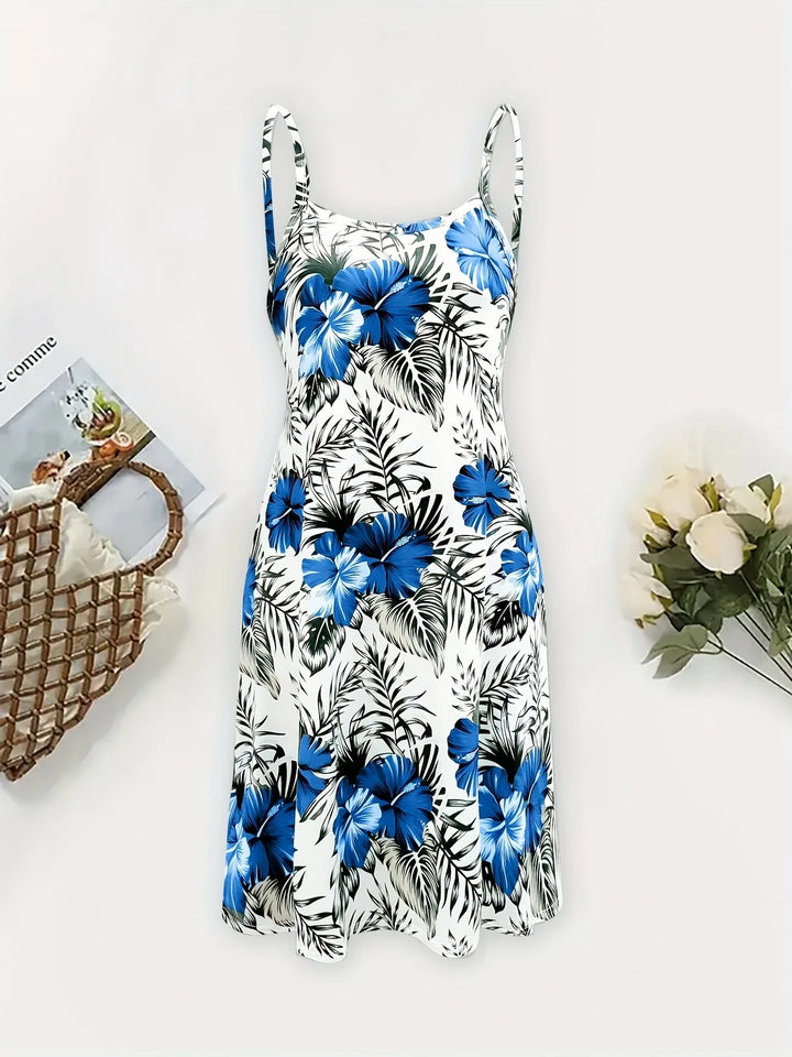 Elfi – Ärmelloses Kleid Mit Blattprint