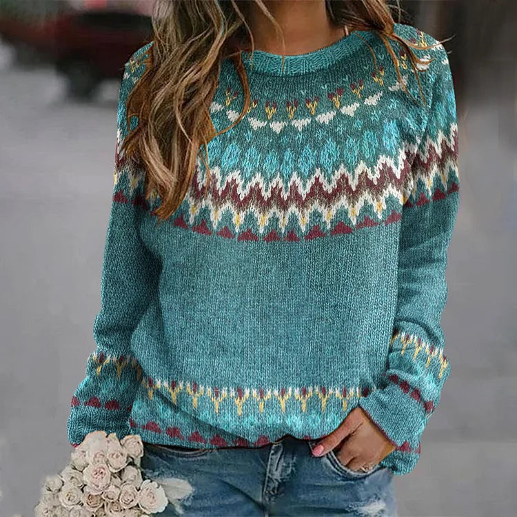 Anastasia – Pulli mit Retro-Wellenmuster