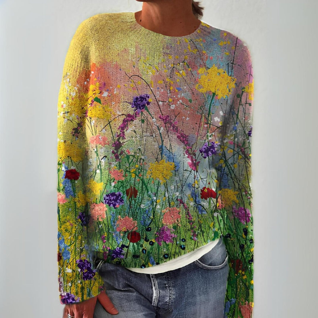 Amanda – kuscheliger Pulli Mit Floraler Kunst