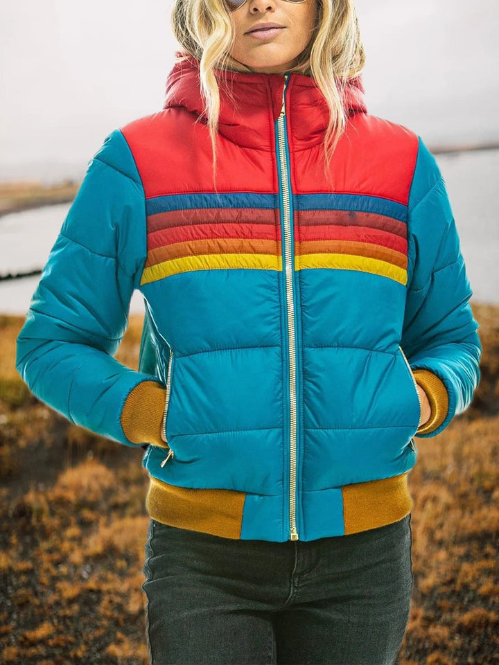 Elfriede – Regenbogen Streife Reißverschluss Jacke