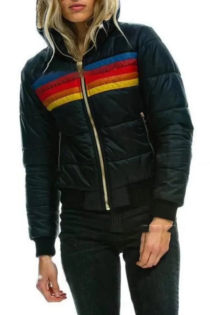 Elfriede – Regenbogen Streife Reißverschluss Jacke