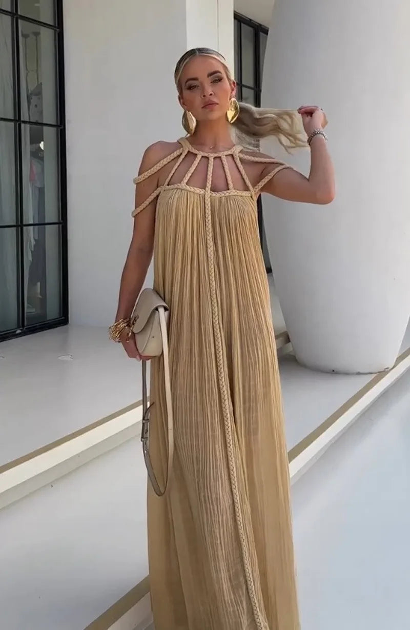 Nuriya – Armelloses und Rückenfreies Langes Kleid