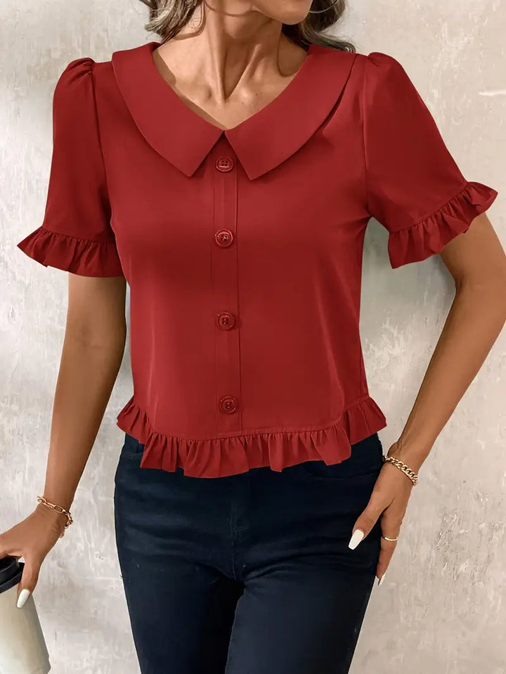 Foteini - Elegante Bluse Mit Kurzen Ärmeln