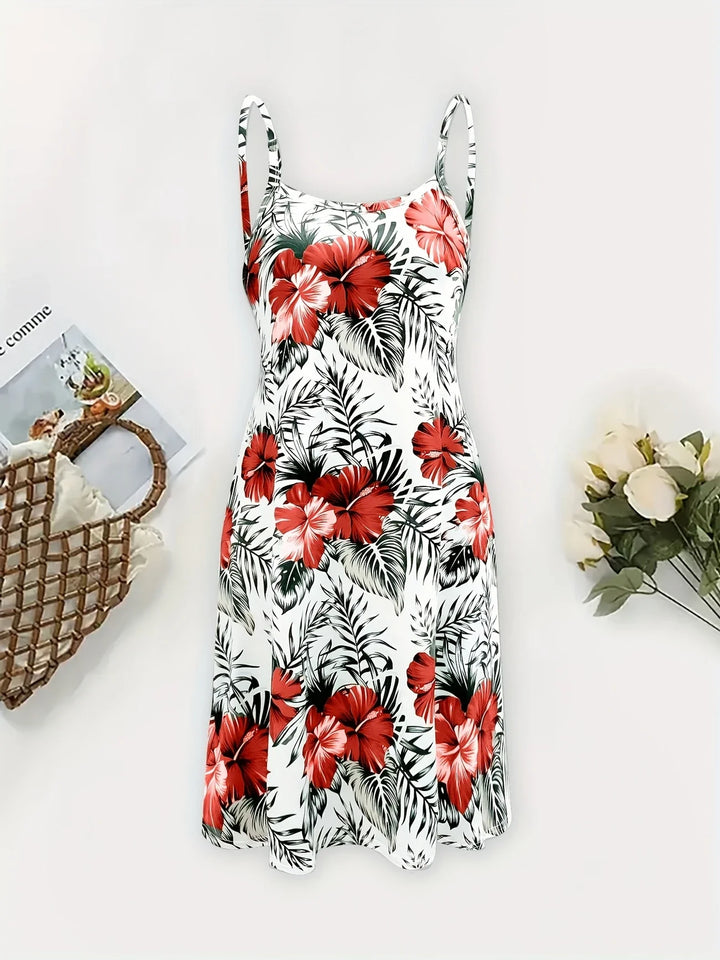 Elfi – Ärmelloses Kleid Mit Blattprint