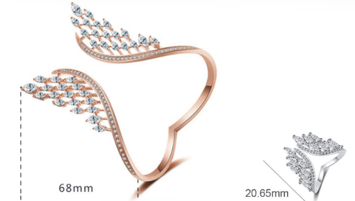 Evita – Armband und Ring mit Engelsflügeln