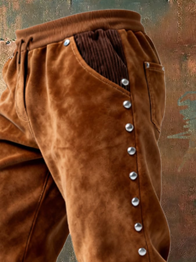 Overton – Vintage Im Freien Abenteuer Cordhose Mit Ziernähten Und Quasten