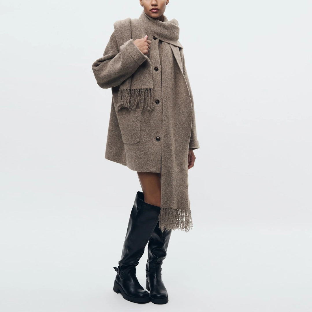 Elske - Strickjacke Mit Schal