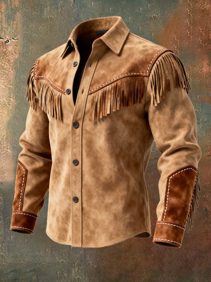 Finch – Langärmliges Hemd Im Vintage Stil Mit Quasten Gestaltung