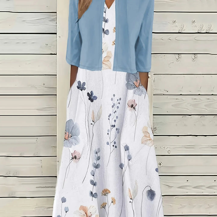 Elvina – Zweiteiliges Midi-Blumenkleid