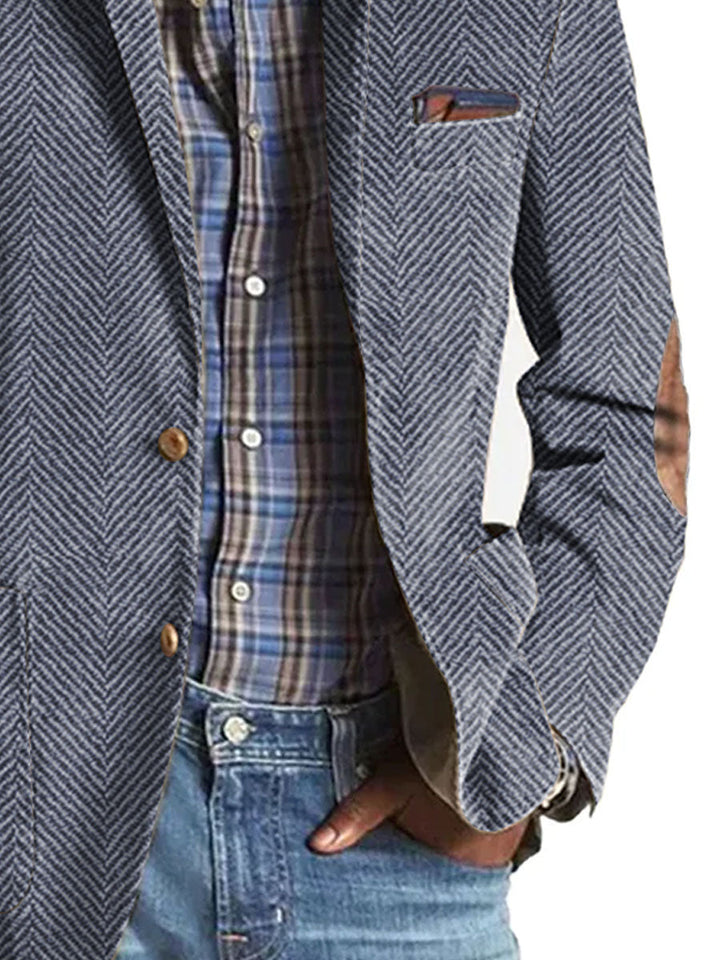 Elon - Lässiger Wildleder Blazer Mit Fischgrätenmuster