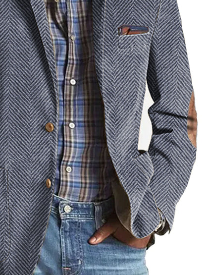 Elon - Lässiger Wildleder Blazer Mit Fischgrätenmuster