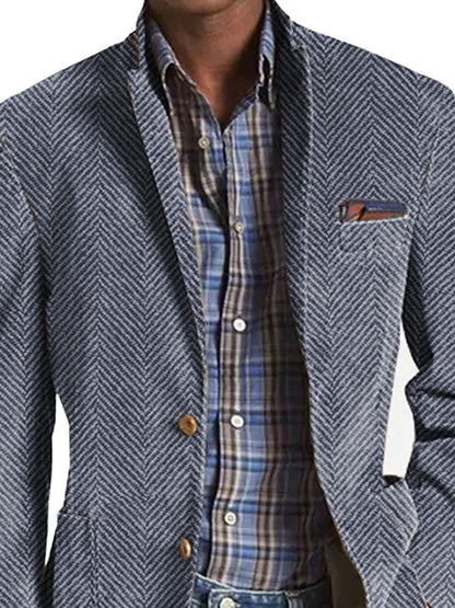 Elon - Lässiger Wildleder Blazer Mit Fischgrätenmuster