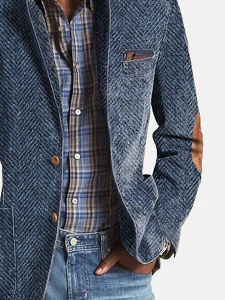 Elon - Lässiger Wildleder Blazer Mit Fischgrätenmuster
