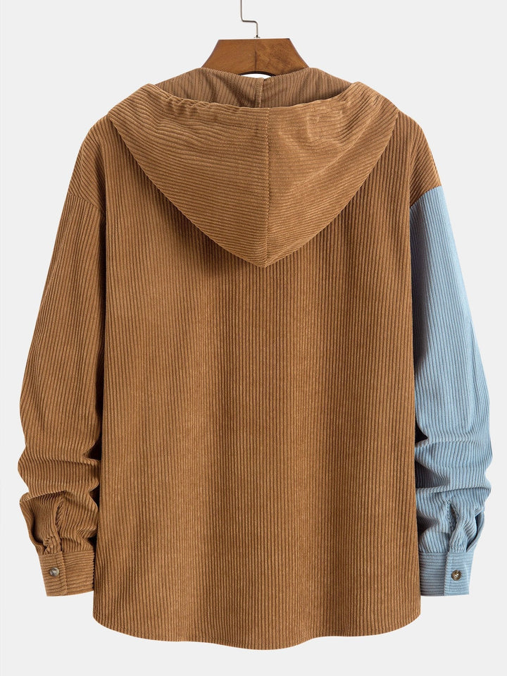 Elonzo – Colorblock Kapuzenpullover Aus Cord