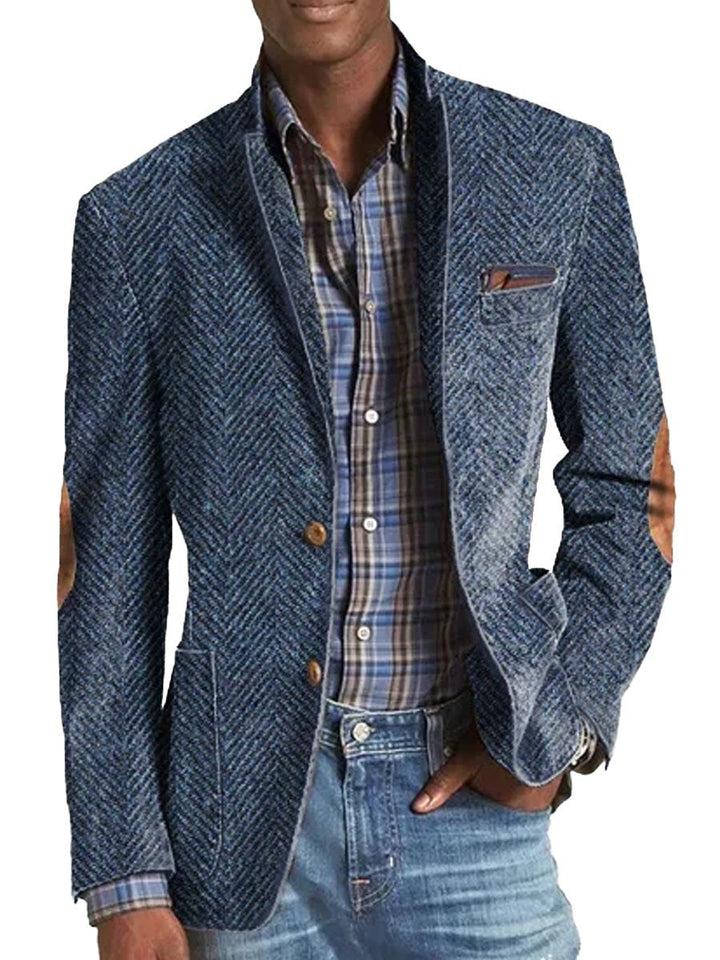 Elon - Lässiger Wildleder Blazer Mit Fischgrätenmuster