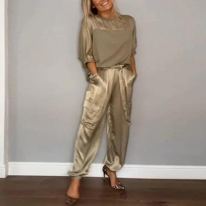 Emilie – Rundhals Top Und Hose Setz
