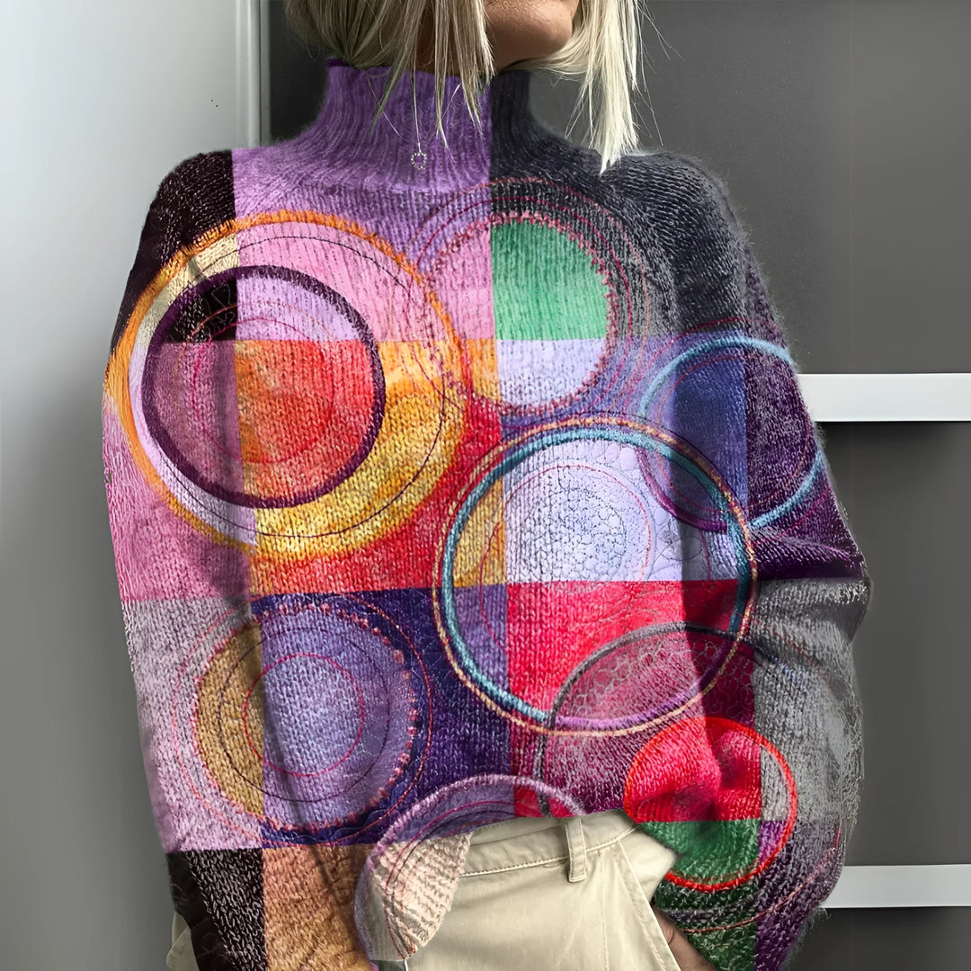 Jasmine - Rollkragenpullover aus Farbblockstrick