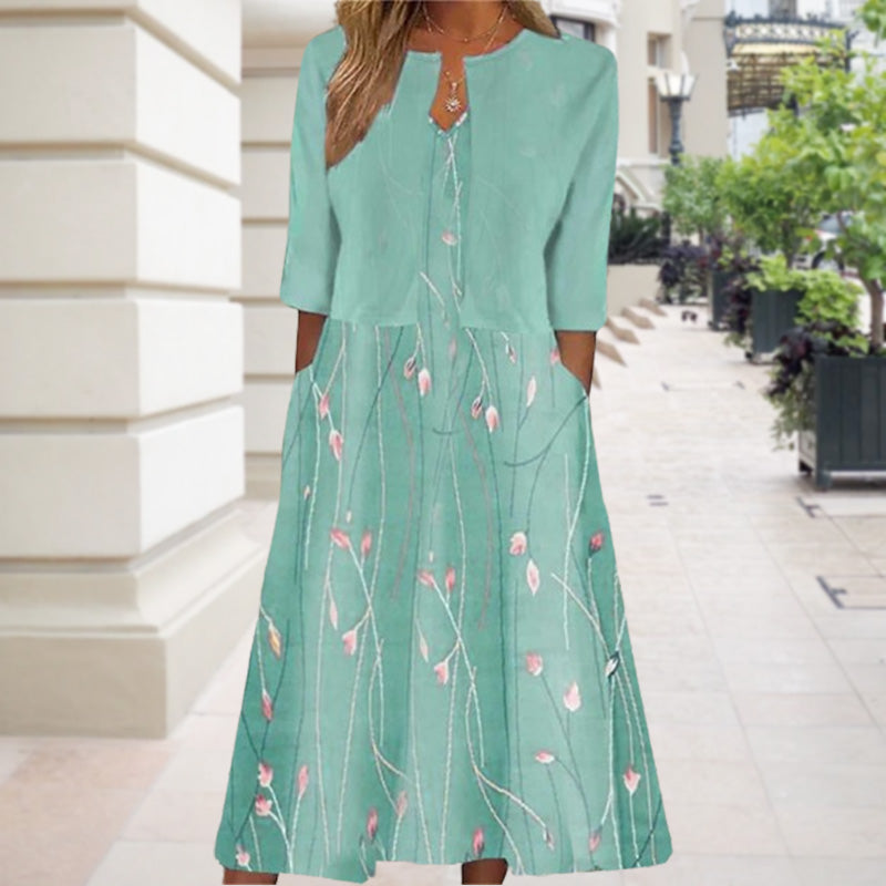 Elvina – Zweiteiliges Midi-Blumenkleid