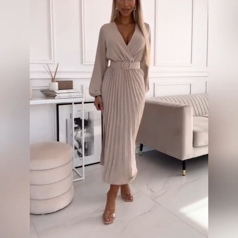 Elza - Elegantes Midikleid Mit Falten
