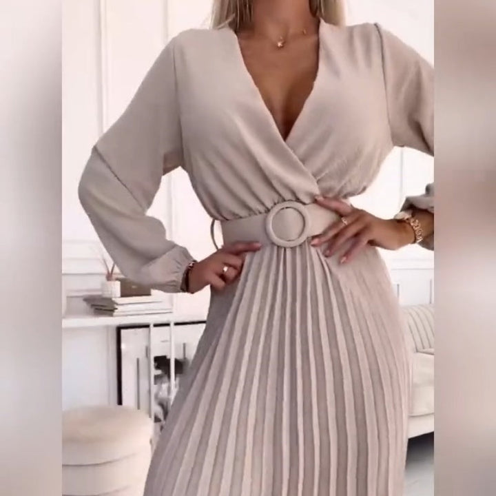 Elza - Elegantes Midikleid Mit Falten