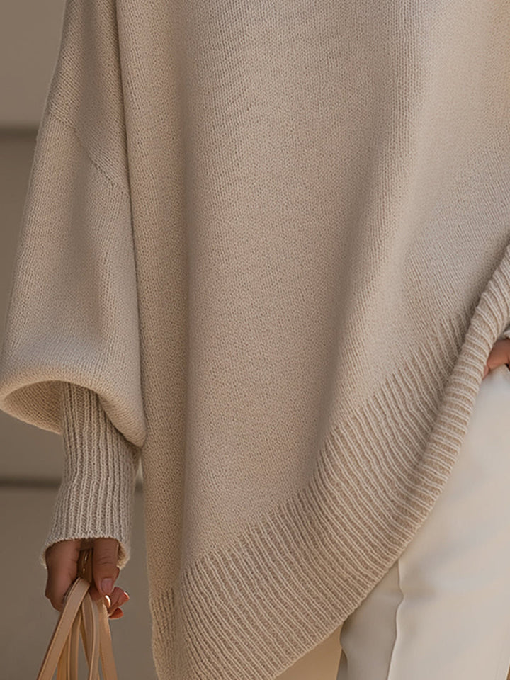 Kimia - Übergroß Gestrickt Rundhalsausschnitt Pullover
