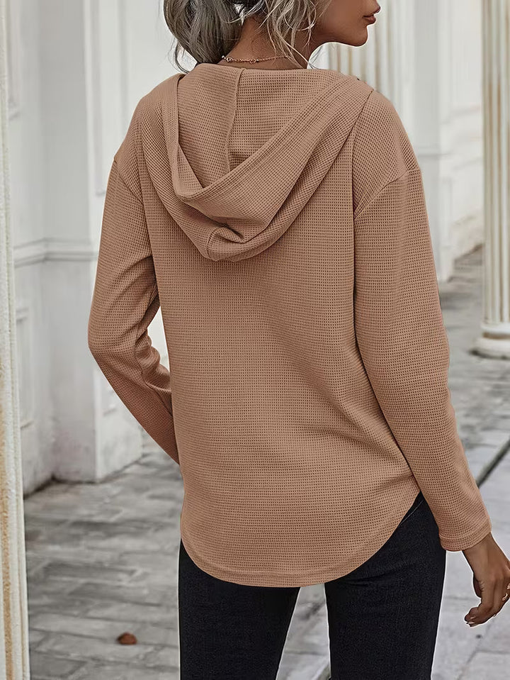 Heydi – Langarm Pullover Mit Kapuze Und Abgerundetem Saum