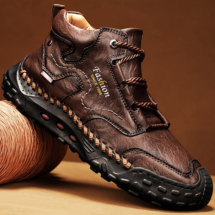 Kolman – Lässige Leder Schnürstiefeletten Mit Rutschfester Sohle
