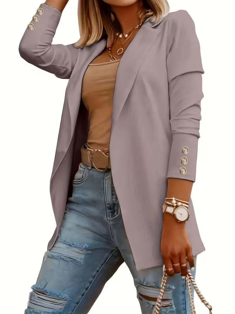 Nikia – Langärmeliger Blazer Mit Zierknöpfen