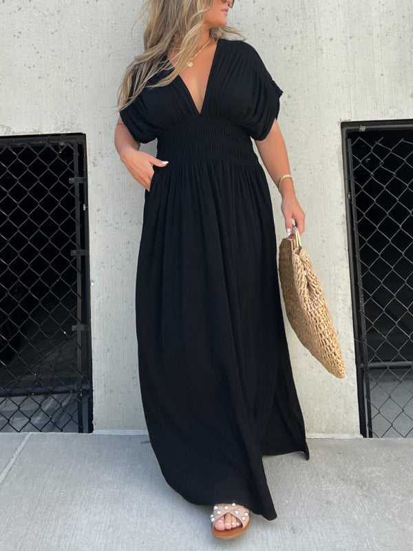 Neisya – Maxikleid V-Ausschnitt und Schlitz