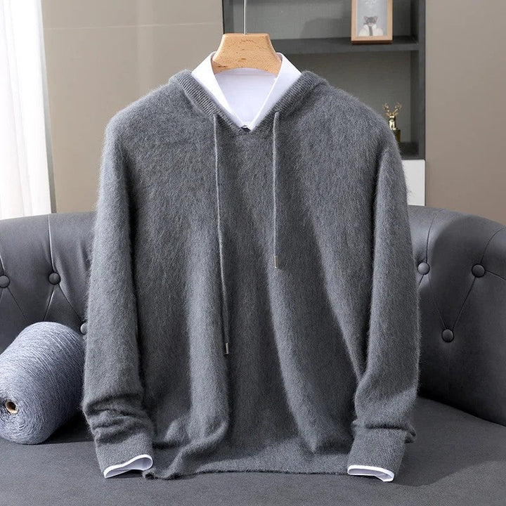 Fynch – Strick-Hoodie mit Kordelzug und Gerippten Bündchen