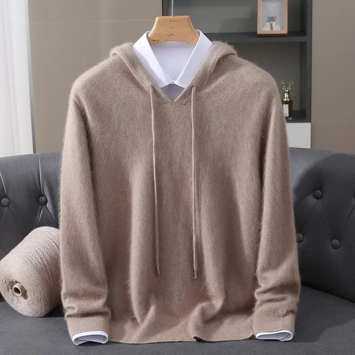 Fynch – Strick-Hoodie mit Kordelzug und Gerippten Bündchen