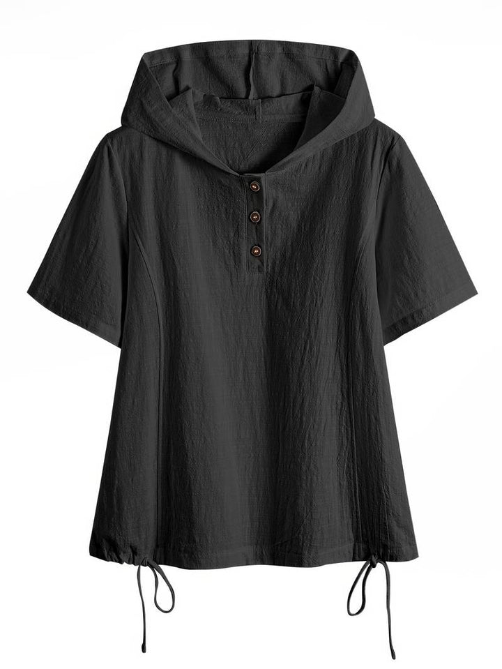 Dounia - Lockere Kapuzenjacke Mit Kurzen Ärmeln Und Knopfleiste